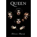 Buyartforless Queen Bohemian Rhapsody 1975 Group Portrait 36x24 Music Art Print Poster, Black, White, Brown