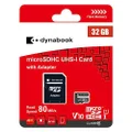 Dynabook MicroSDHC UHS-I SDMI Card with Adapter, Capacity 32GB