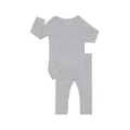 Bonds Baby Pointelle Long Sleeve Bodysuit And Legging Set, New Grey Marle, 0000 (Newborn)