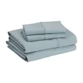 Amazon Basics Lightweight Super Soft Easy Care Microfiber Bed Sheet Set with 36-cm Deep Pockets - King, Spa Blue