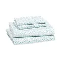 Amazon Basics Lightweight Super Soft Easy Care Microfiber Bed Sheet Set with 36-cm Deep Pockets - King, Aqua Fern