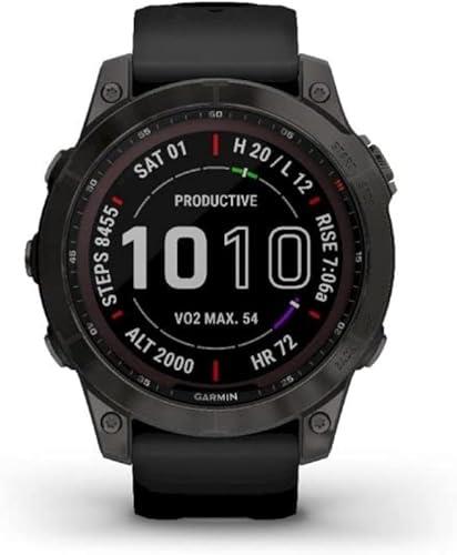 Garmin Fenix 7 Sapphire Solar GPS Watch, black