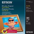 Epson Photo Paper Glossy A3 - 20 Sheets (200 GSM), C13S042536