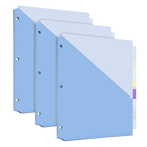 Amazon Basics 8-Tab Plastic Binder Dividers, Re-writable Tabs, with one Pocket, 3 Sets