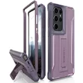 CaseBorne Compatible with Samsung Galaxy S23 Ultra Case (Former ArmadilloTek), Robust Dual Layer Full Body Stand Case Without Screen (Purple)