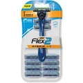 BIC Flex 2 Hybrid Men's 2-Blade Disposable Razor Shaving Kit, 1 Handle and 10 Cartridges