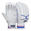 DSC Intense Pro Leather Right Handed Cricket Batting Gloves for Mens, White Orange