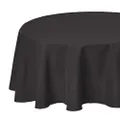 Amazon Basics Round Washable Polyester Fabric Tablecloth - Round 177.8, Black, Pack of 4