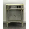 Dasch Design 1 Door 1 Drawer Mirrored Bedside Cabinet, Antique, 56 cm Length x 41 cm Width x 72 cm Height
