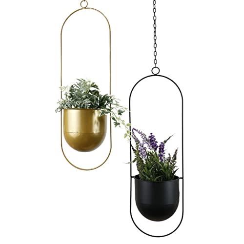 Sill and Sage Halo Hanging Oval Planter, Gold