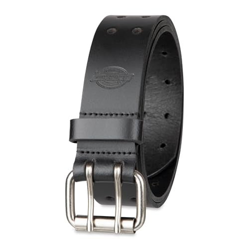 Dickies Men's Leather Double Prong Belt, Black, 30