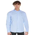 Tommy Hilfiger Men's Slim Stretch Poplin Shirt, Shirt Blue, XL