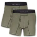 Carhartt Men's Cotton Polyester 2 Pack Boxer Brief, Burnt Olive, 3X-Large
