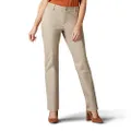 Lee Women's Wrinkle Free Relaxed Fit Straight Leg Pant, Flax, 12 Short