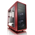 Fractal Design Focus G - Mid Tower Computer Case - ATX - High Airflow - 2X Fractal Design Silent LL Series 120mm White LED Fans Included - USB 3.0 - Window Side Panel - Red