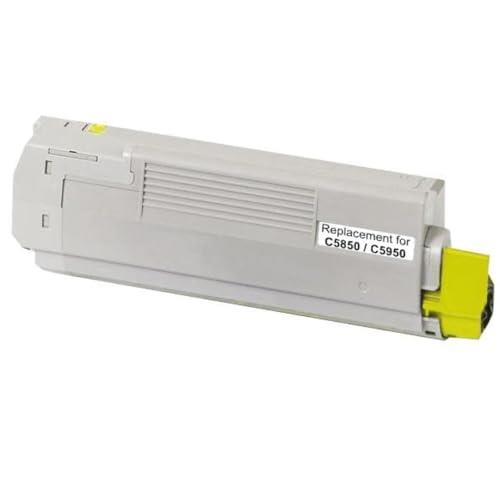 AUSJET Printing Ausjet 43865725 C5850 C5950 MC560 Yellow Premium Generic Toner, Yellow, 1 (60-OK5850Y-1P)