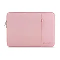 MOSISO Laptop Sleeve Bag Compatible with MacBook Air 13 inch M2 A2681 M1 A2337 A2179 A1932/Pro 13 M2 M1 A2338 A2251 A2289 A2159 A1989 A1706 A1708, Polyester Vertical Case with Pocket, Pink