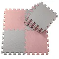 BabyLeisure Puzzle Floor Mat 24 Pack. Pink/Light Grey
