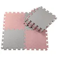 BabyLeisure Puzzle Floor Mat 24 Pack. Pink/Light Grey