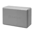 Gaiam Yoga Block - Supportive Latex-Free EVA Foam Soft Non-Slip Surface for Yoga, Pilates, Meditation, Storm Gray