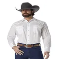 Wrangler Men's Sport Western Snap Front Long Sleeve Shirt - Medium - White