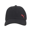 PUMA Unisex Stretch Fit Baseball Cap, Black/Small Red, Small-Medium EU