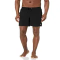 Quiksilver Men's Solid Elastic Waist Volley Boardshort Swim Trunk Bathing Suit, Black, X-Large