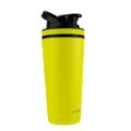 Ice Shaker Stainless Steel Insulated Water Bottle Protein Mixing Cup (As seen on Shark Tank) | Gronk Shaker | (Yellow 26 oz)