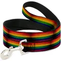 Buckle-Down DL-W30695-N Narrow 0.5" Flag Pride Distressed Rainbow Dog Leash, 4'