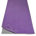 Gaiam Stay Put Yoga Towel Mat Size Yoga Mat Towel (Fits Over Standard Size Yoga Mat - 68" L x 24" W), Purple