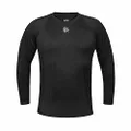 DSC Unisex Compression Adults Top Long Sleeve Polo Shirt, Black, Small