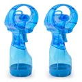O2COOL Deluxe Handheld Battery Powered Water Misting Fan (Light Blue) 2 Pack
