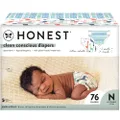 The Honest Company, Club Box, Clean Conscious Diapers, Teal Tribal + Multi-color Giraffes, Size 0 Newborn, 76 Count
