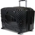 Disney Mickey Mouse Textured Hardside Rolling Luggage, Black, Medium, 64 cm