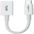 Amazon Basics USB Type-C to USB 3.1 Gen1 Female Adapter - White, Pack of 1