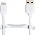 Amazon Basics ABS USB-A to Lightning Cable Cord, MFi Certified Charger for Apple iPhone 14 13 12 11 X Xs Pro, Pro Max, Plus, iPad, White, 1.83-m