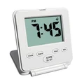 (White) - Digital Travel Alarm Clock - No Bells, No Whistles, Simple Basic Operation, Loud Alarm, Snooze, Small and Light, ON/Off Switch, 2 AAA Battery Powered, White