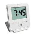 (White) - Digital Travel Alarm Clock - No Bells, No Whistles, Simple Basic Operation, Loud Alarm, Snooze, Small and Light, ON/Off Switch, 2 AAA Battery Powered, White