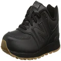New Balance KL574G Leather Pack Running Shoe (Big Kid), Black, 5 M US Big Kid