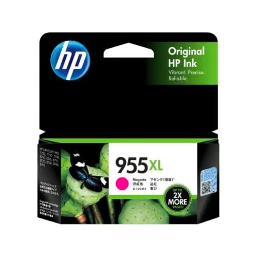 HP 955XL Genuine Original High Yield Magenta Ink Printer Cartridge works with HP OfficeJet 7000, 8000 Series - L0S66AA