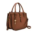 Fossil Women's Ryder Leather Satchel Purse Handbag, Brown