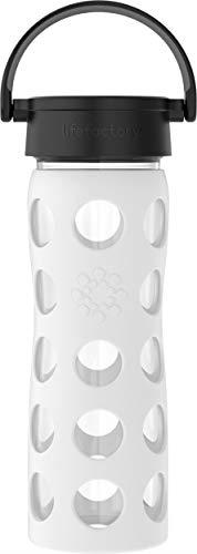 Lifefactory Classic Cap Glass Water Bottle, 475ml, Arctic White , LF220019C4AUS