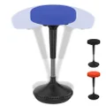 Wobble Stool Standing Desk Chair Ergonomic Tall Adjustable Height sit Stand-up Office Balance Drafting bar swiveling Leaning Perch Perching high swivels 360 Computer Adults Kids Active Sitting Blue