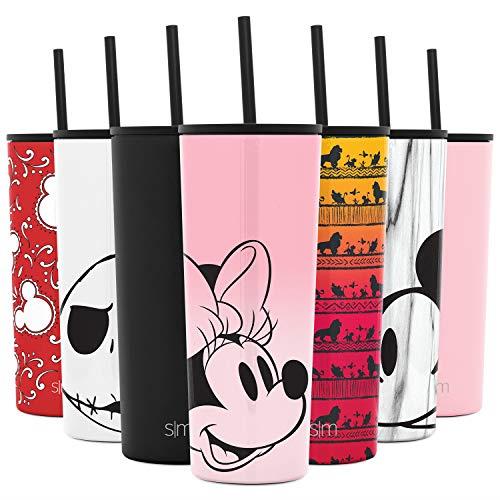 Simple Modern Disney Insulated Tumbler Cup with Flip Lid and Straw Lid | Gifts for Women Men Reusable Stainless Steel Water Bottle Travel Mug | Classic Collection | 24oz Minnie Mouse on Blush