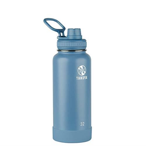 Takeya Actives Insulated Stainless Steel Water Bottle with Spout Lid, 32 Ounce, Bluestone