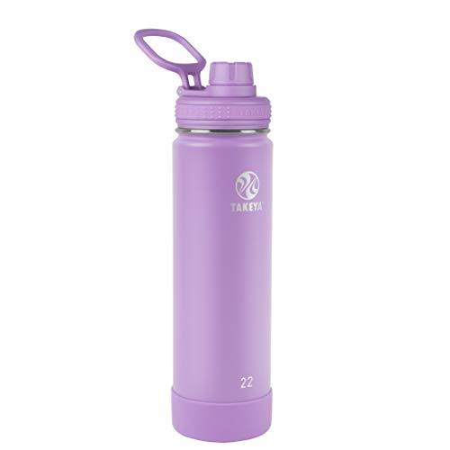 Takeya Actives 22 oz Vacuum Insulated Stainless Steel Water Bottle with Spout Lid, Premium Quality, Lilac