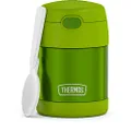 THERMOS FUNTAINER 10 Ounce Stainless Steel Vacuum Insulated Kids Food Jar with Folding Spoon, Lime