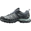 Salomon womens X Ultra Pioneer GTX Trail Running and Hiking Shoe Stormy Weather/Alloy/Yucca 7.5 US