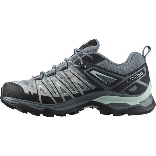 Salomon womens X Ultra Pioneer GTX Trail Running and Hiking Shoe Stormy Weather/Alloy/Yucca 9.5 US