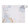Disney Winnie The Pooh Multi Rainbow & White Super Soft Milestone Baby Blanket, Light Blue, White, Orange, Yellow